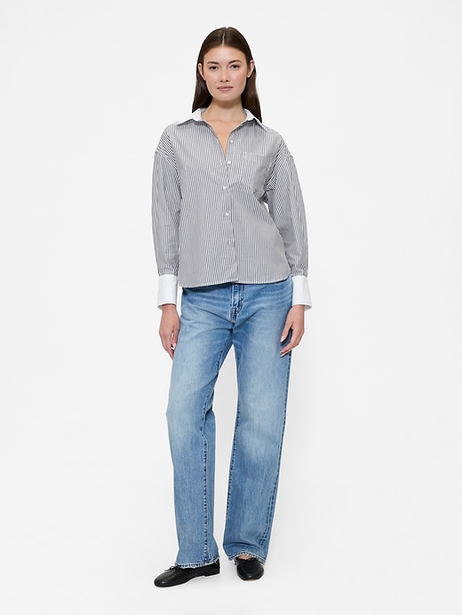 Image number 3 showing, Stripe Poplin Big Shirt