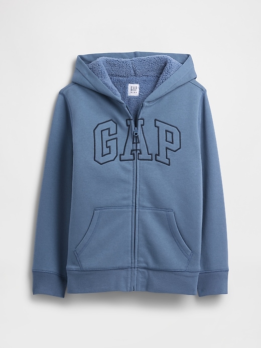 Image number 1 showing, Kids Gap Logo Sherpa Zip Hoodie