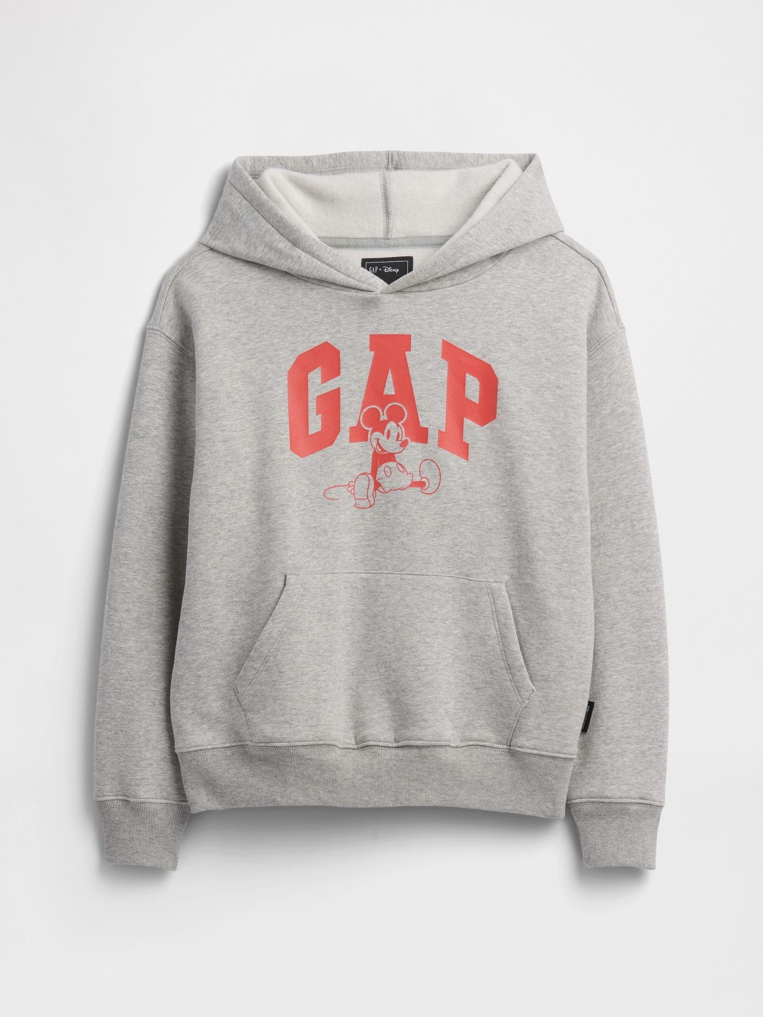 GapKids × Disney Mickey Mouse Relaxed Logo Hoodie - Gray