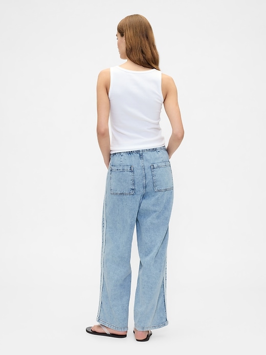 Image number 4 showing, High Rise Pull-On Stripe Wide-Leg Jeans