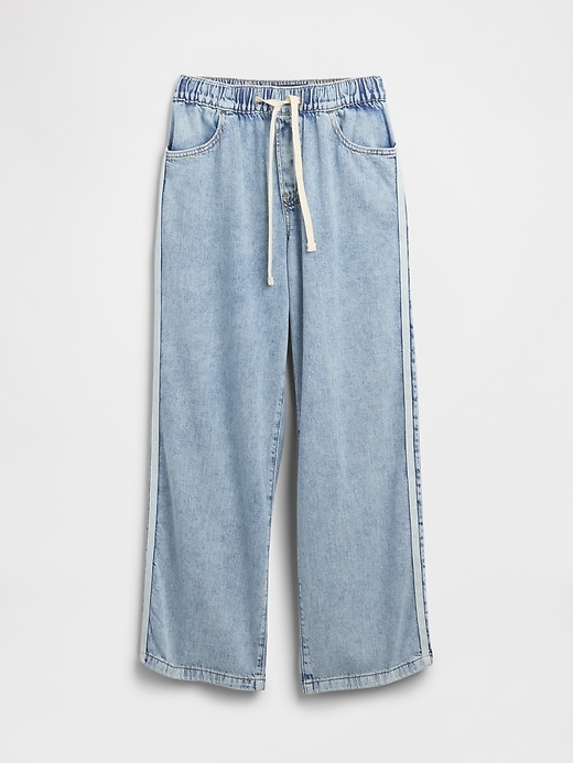 Image number 7 showing, High Rise Pull-On Stripe Wide-Leg Jeans