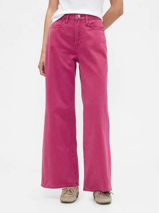 Image number 2 showing, High Rise Wide-Leg Jeans