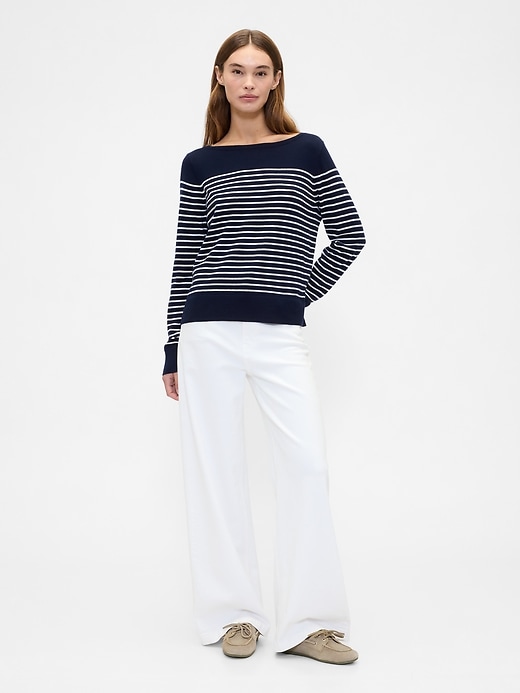 Image number 3 showing, Relaxed Stripe Boatneck Sweater