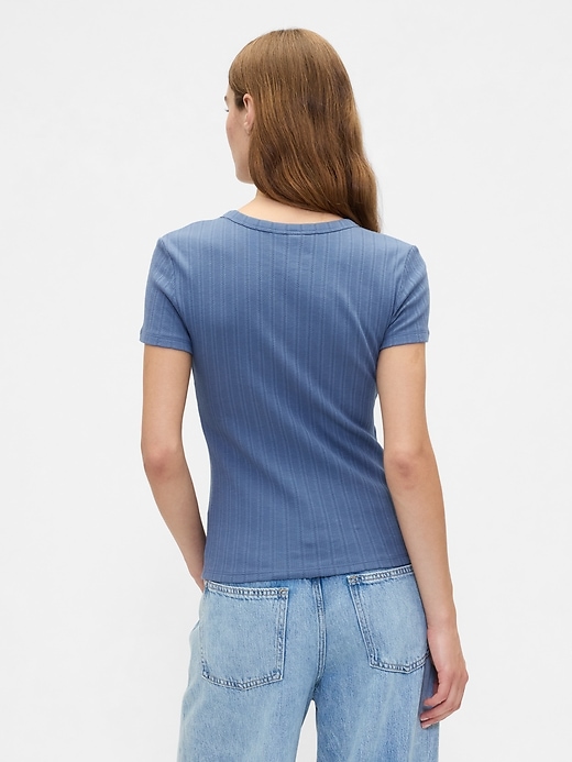 Image number 2 showing, Ribbed Pointelle Crewneck T-Shirt