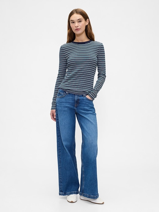 Image number 3 showing, Ribbed Stripe Crewneck T-Shirt