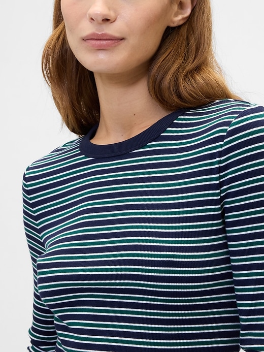 Image number 4 showing, Ribbed Stripe Crewneck T-Shirt