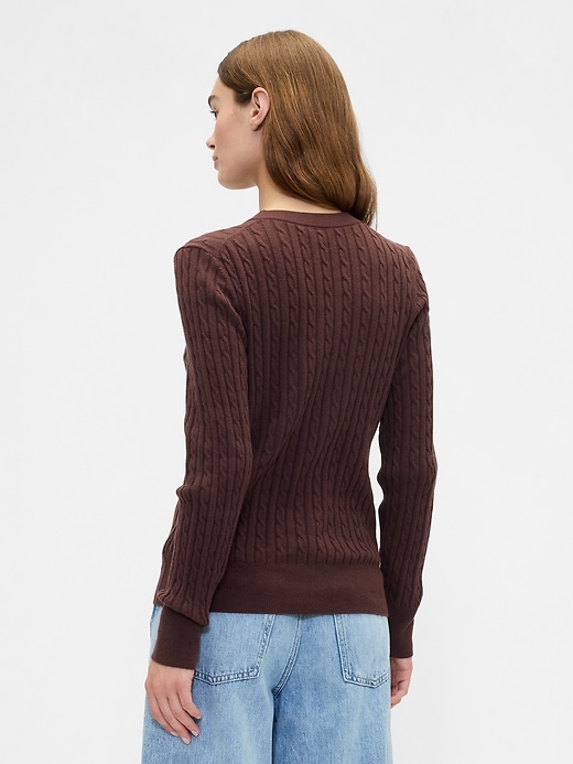 Image number 2 showing, CashSoft Cable-Knit Crewneck Sweater