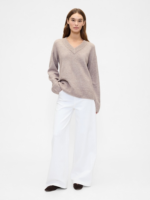 Image number 3 showing, Oversized V-Neck Sweater
