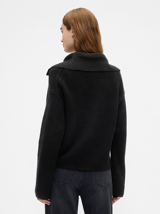 Image number 2 showing, Relaxed Ribbed Quarter-Zip Cardigan