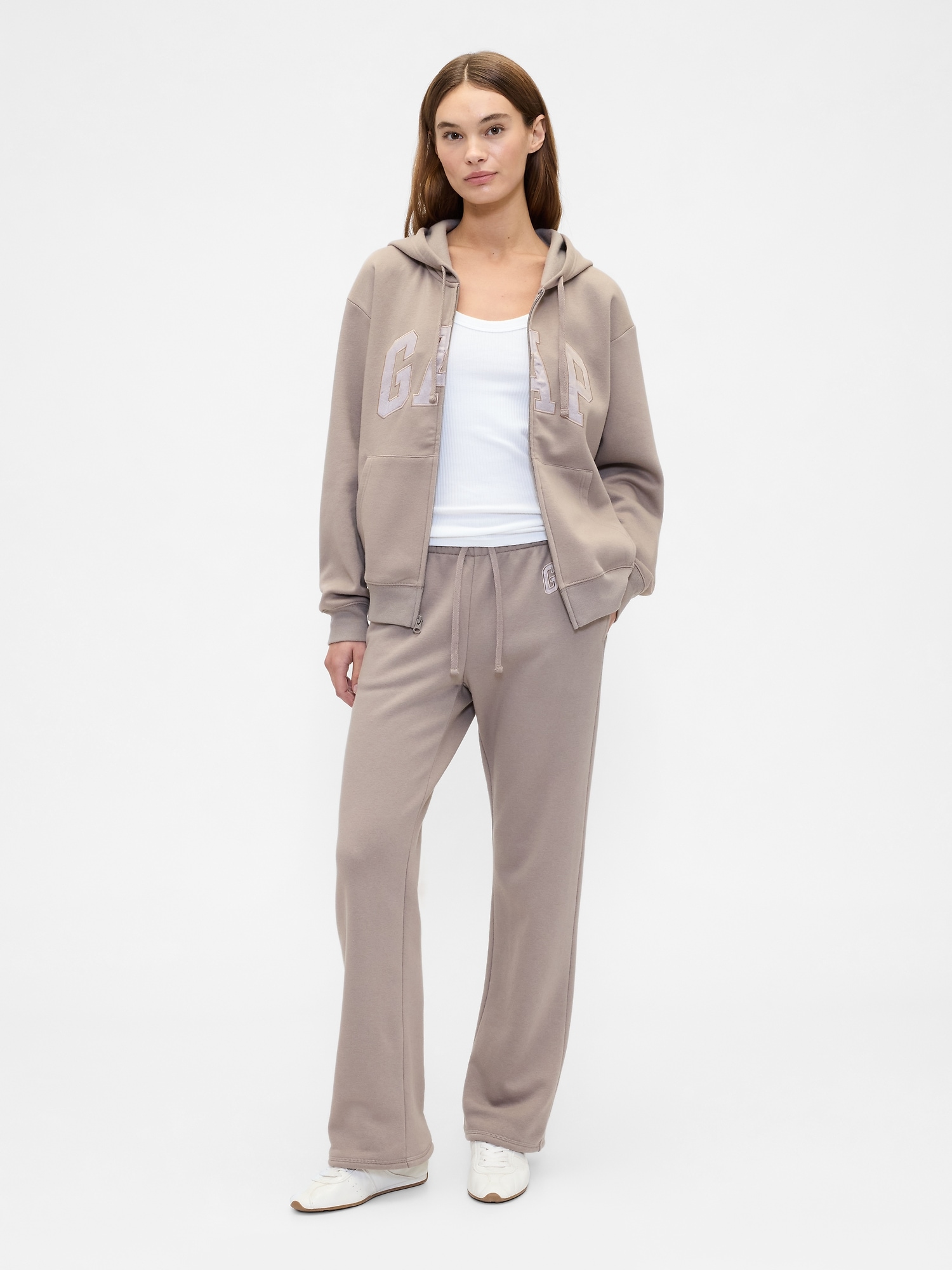 Gap Logo Straight Sweatpants - Medium Cool Brown