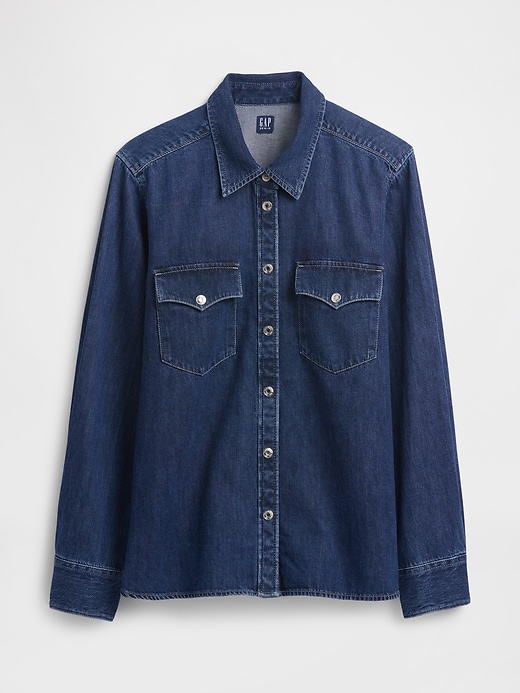 Image number 5 showing, Relaxed Denim Western Shirt