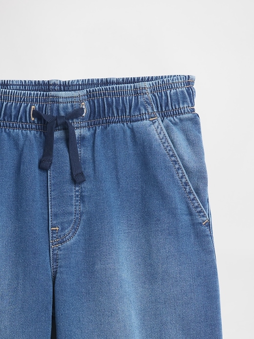 Image number 3 showing, Kids High Rise Pull-On Wide-Leg Sweatpant Jeans