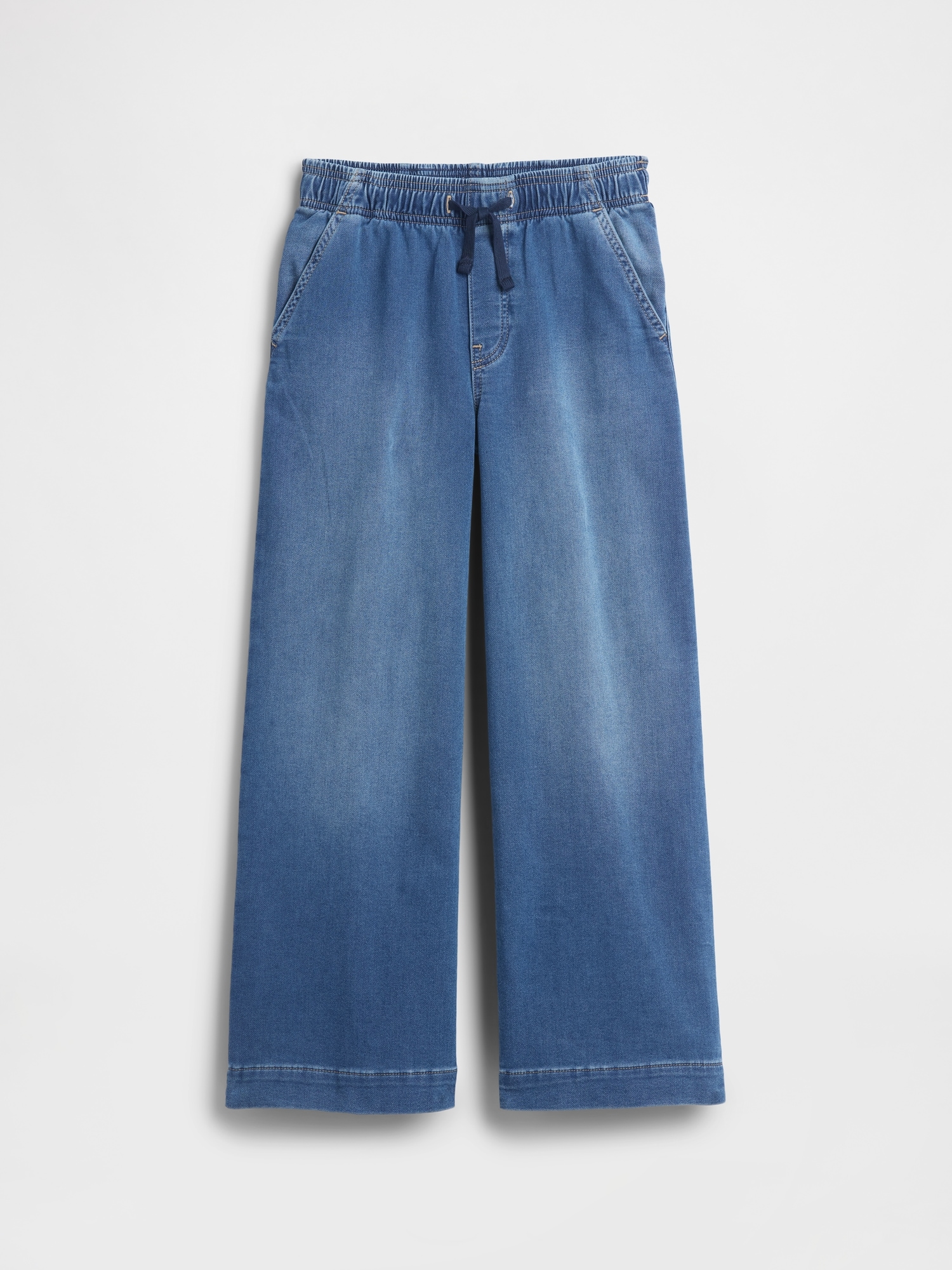 Kids High Rise Pull-On Wide-Leg Sweatpant Jeans