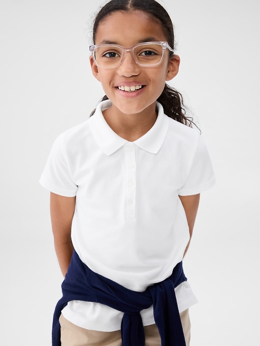 Image number 2 showing, Kids Uniform Stretch Pique Polo Shirt