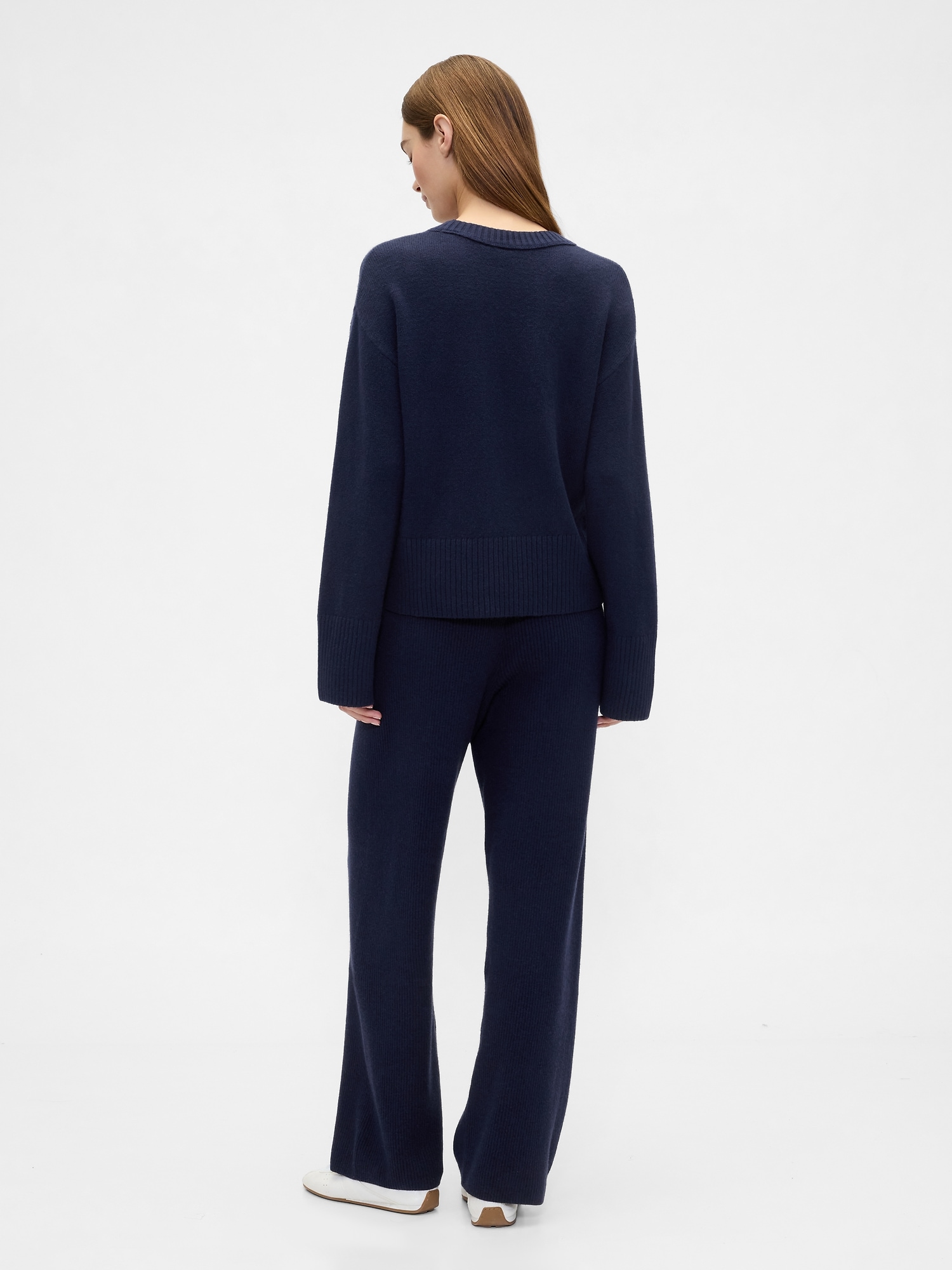 Gap Factory Cashsoft Relaxed Ribbed Sweater Pants In Blue