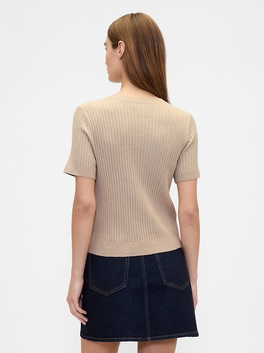 Image number 2 showing, CashSoft Ribbed Crewneck T-Shirt