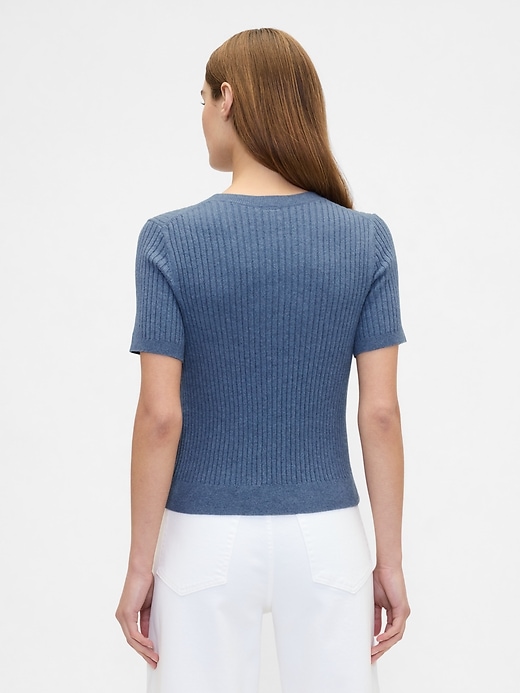 Image number 2 showing, CashSoft Ribbed Crewneck T-Shirt