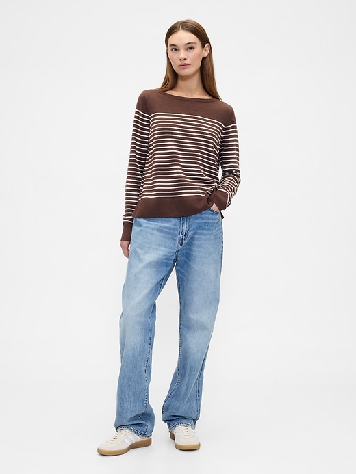 Image number 3 showing, Relaxed Stripe Boatneck Sweater