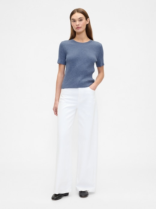 Image number 3 showing, CashSoft Ribbed Crewneck T-Shirt