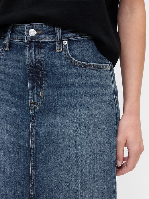 Image number 4 showing, Denim Midi Pencil Skirt