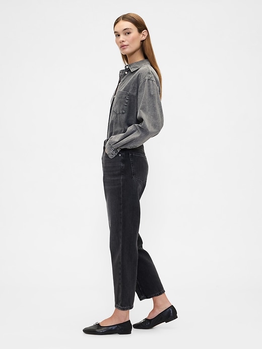 Image number 3 showing, Mid Rise SuperSoft Relaxed Straight Crop Jeans