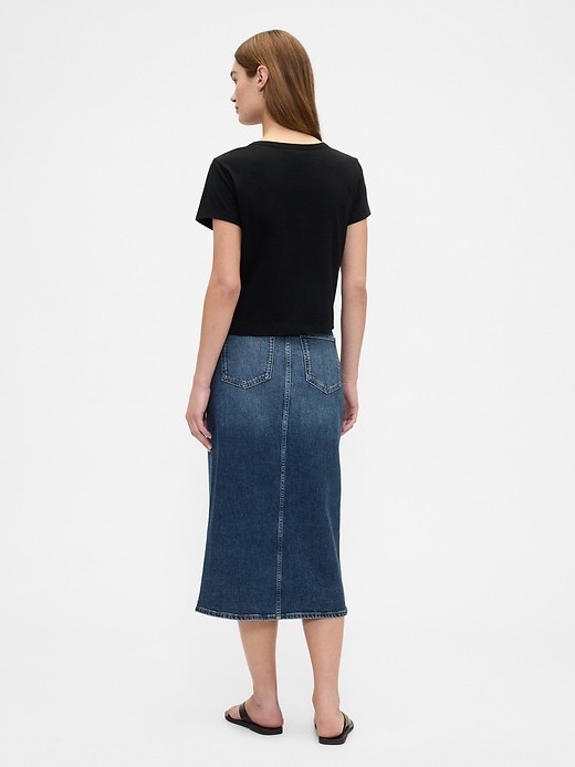Image number 2 showing, Denim Midi Pencil Skirt