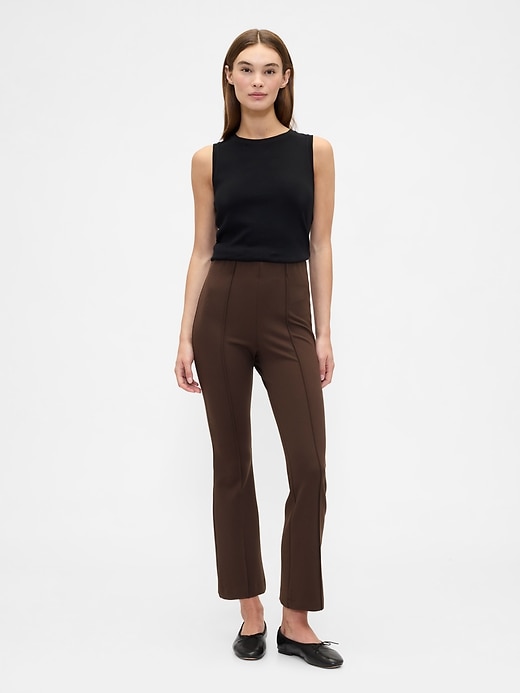 Image number 1 showing, High Rise Ponte Flare Crop Pants