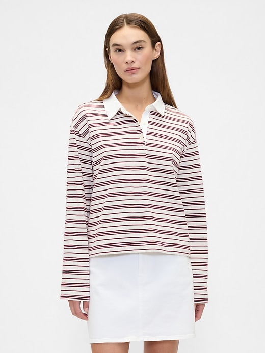 Image number 1 showing, Oversized Stripe Rugby Polo Shirt