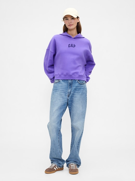 Image number 3 showing, Relaxed Gap Mini-Logo Cropped Hoodie