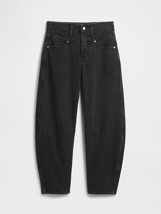 Image number 7 showing, High Rise Barrel Jeans
