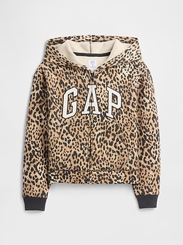 Kids Relaxed Gap Logo Print Zip Hoodie | Gap Factory