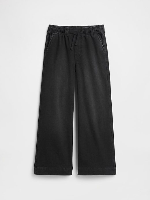 Image number 1 showing, Kids Pull-On Wide-Leg Sweatpant Jeans