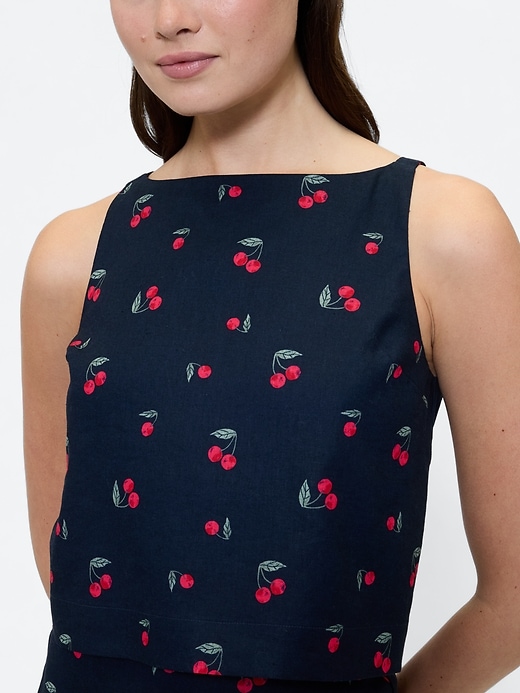 Image number 4 showing, Linen-Blend Apron Top