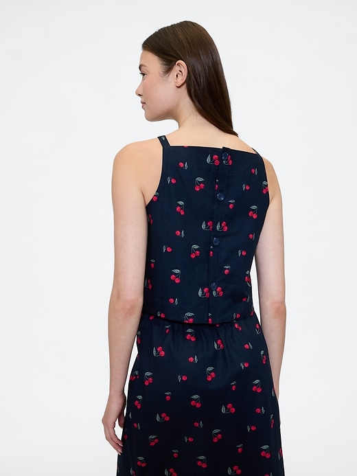 Image number 2 showing, Linen-Blend Apron Top