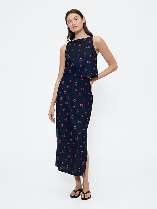 Image number 3 showing, Linen-Blend Apron Top