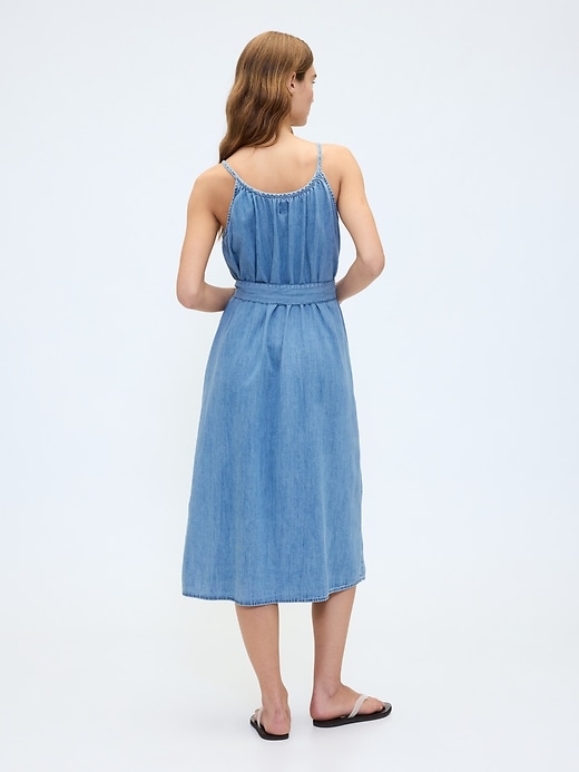 Image number 2 showing, Belted Denim Midi Dress