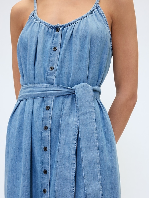Image number 3 showing, Belted Denim Midi Dress
