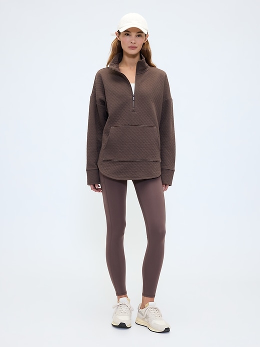 Image number 3 showing, GapFit Oversized Quilted Quarter-Zip Jacket
