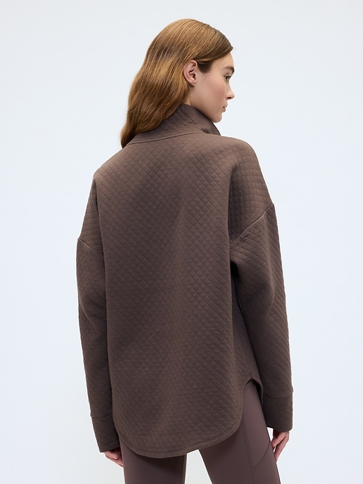 Image number 2 showing, GapFit Oversized Quilted Quarter-Zip Jacket