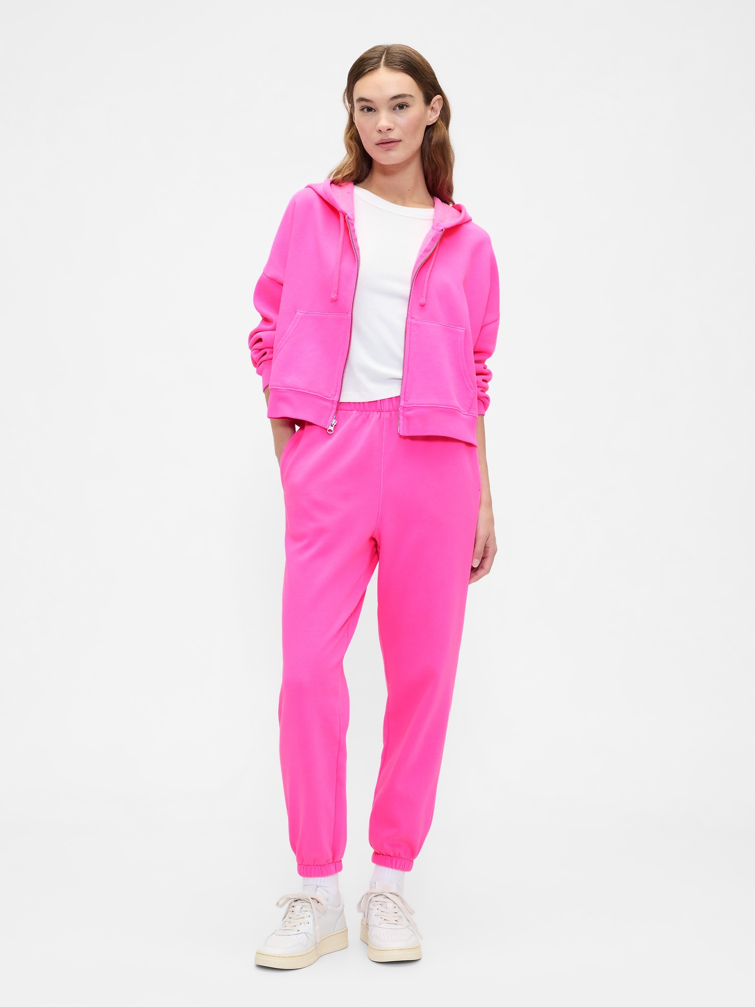 Fleece Joggers - Bright Pink Neon