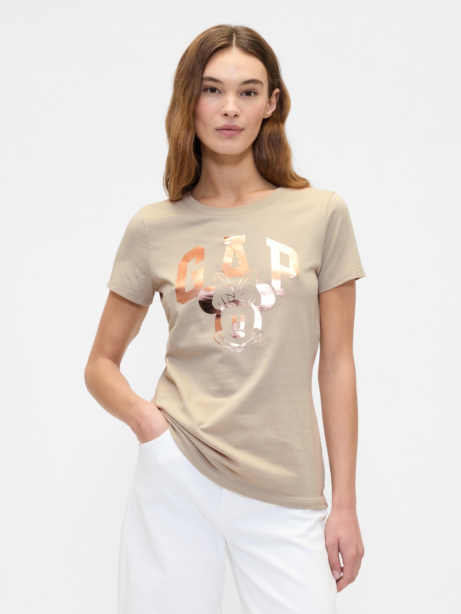 Gap × Disney Minnie Mouse Gap Logo T-Shirt - Bedrock Beige