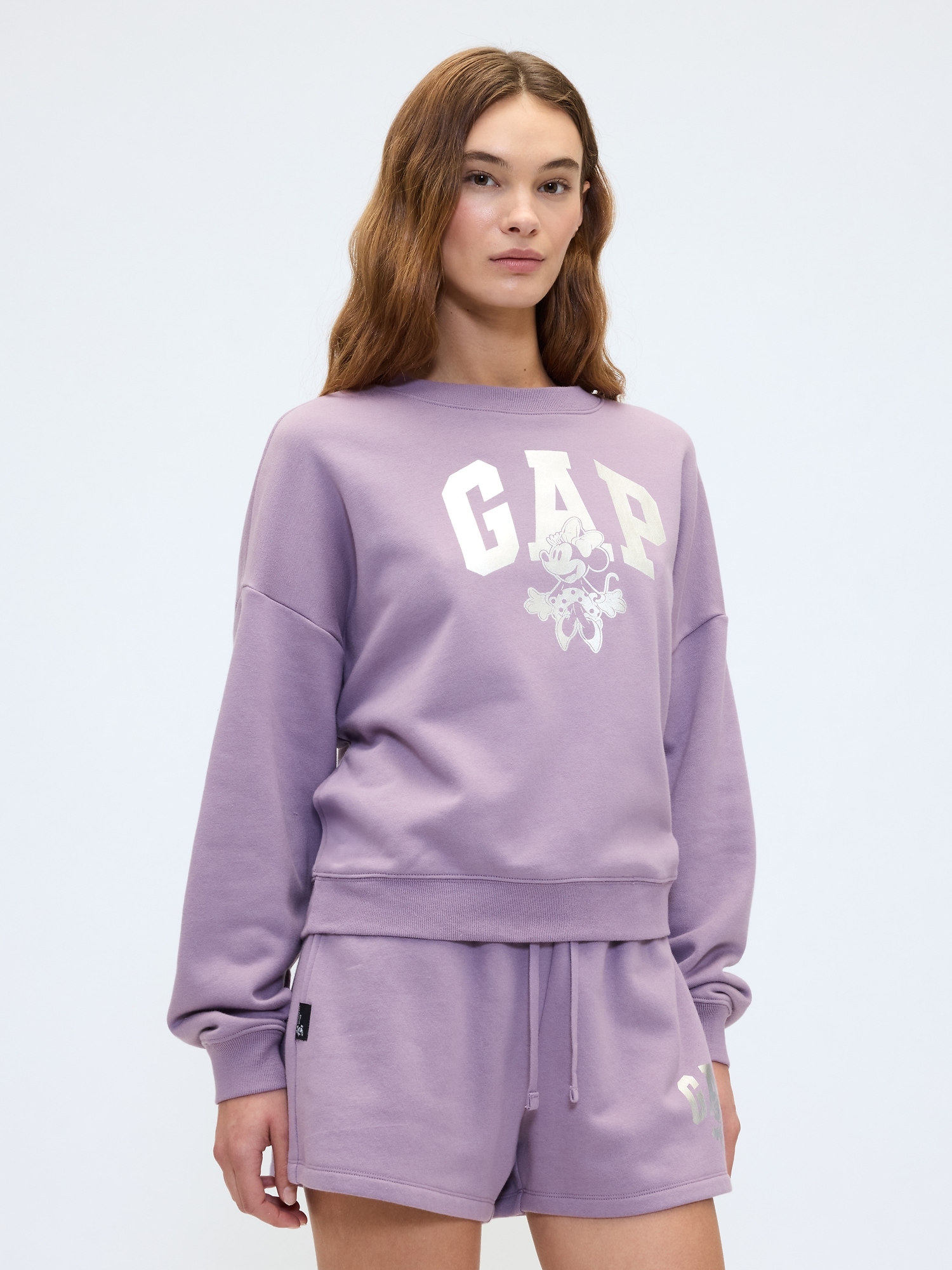 Gap × Disney Minnie Mouse Oversized Logo Hoodie - Purple