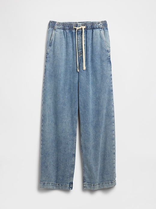Image number 5 showing, High Rise Pull-On Wide-Leg Jeans