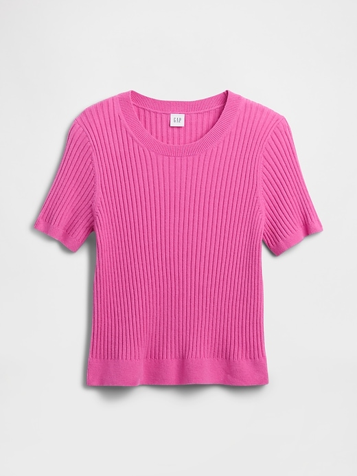 Image number 5 showing, CashSoft Ribbed Crewneck T-Shirt