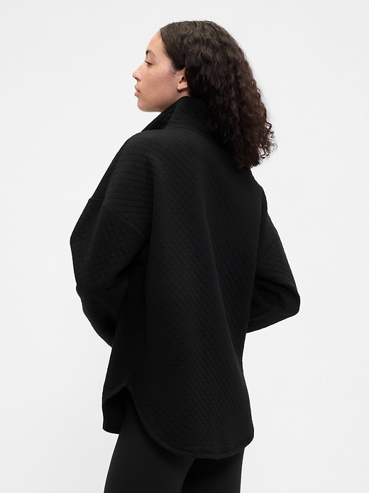 Image number 2 showing, GapFit Oversized Quilted Quarter-Zip Jacket