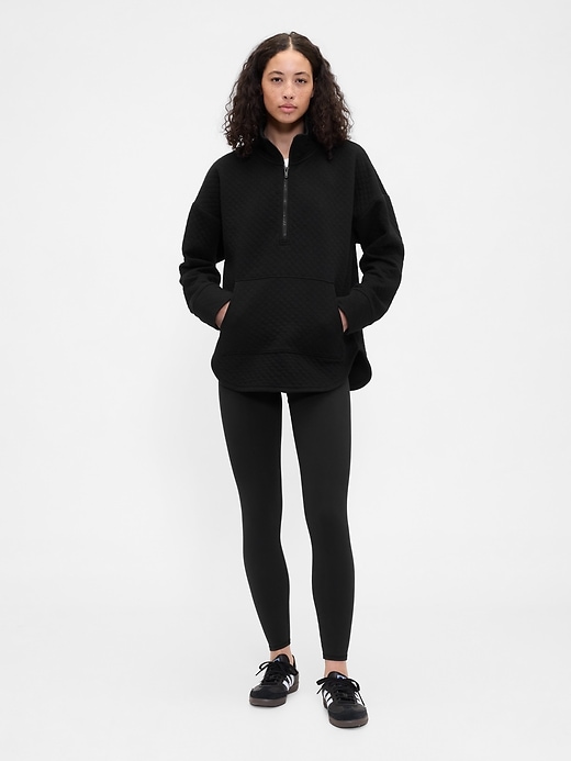 Image number 3 showing, GapFit Oversized Quilted Quarter-Zip Jacket