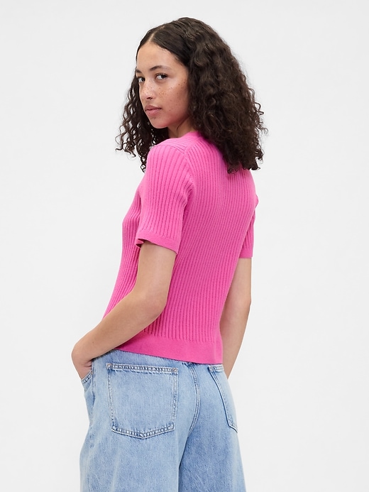 Image number 2 showing, CashSoft Ribbed Crewneck T-Shirt