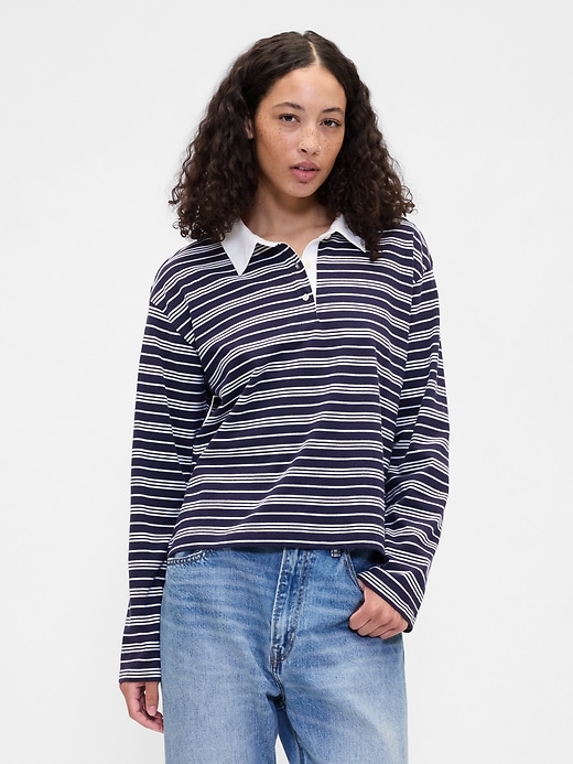 Image number 1 showing, Oversized Stripe Rugby Polo Shirt