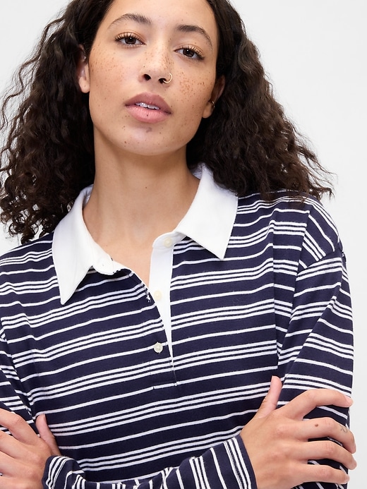 Image number 4 showing, Oversized Stripe Rugby Polo Shirt