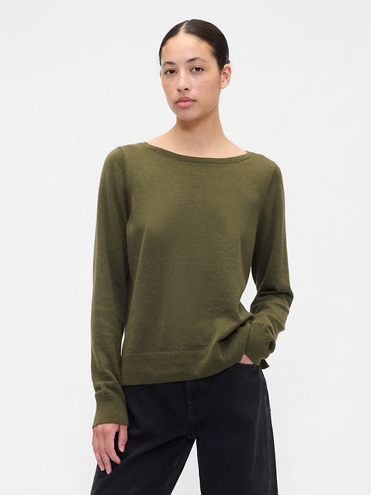 Image number 1 showing, Relaxed Boatneck Sweater